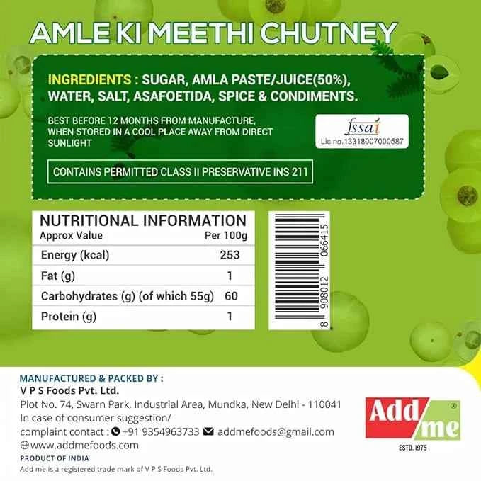Amla Ki Meethi Chutney 450gm, Homemade Sweet & Spicy Amla Chatni Addme