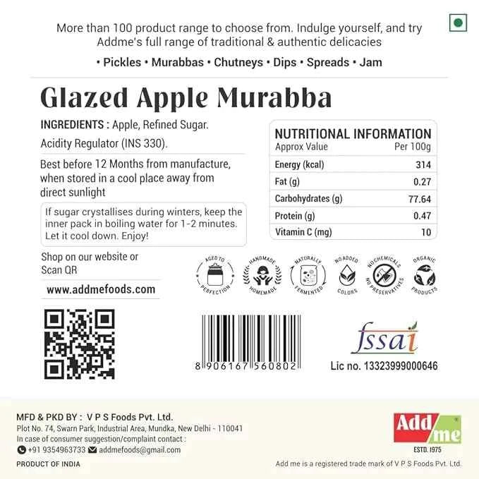 Apple Murabba (Seb Ka Murabba) - 750 gm | Natural Sweet Preserve for Immunity, Digestion & Heart Health