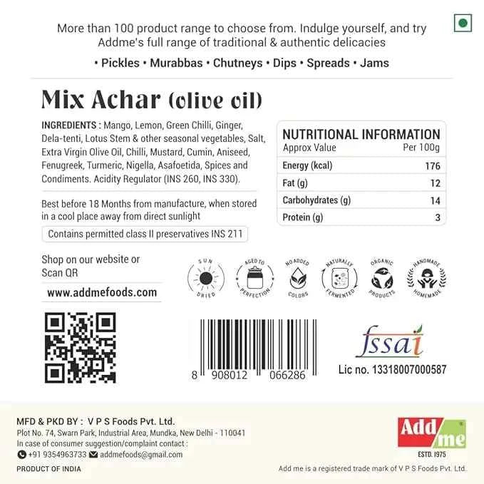 Buy Mixed Vegetable Pickle in Olive Oil, Gobi, Gajar, Mirch, Shalgam