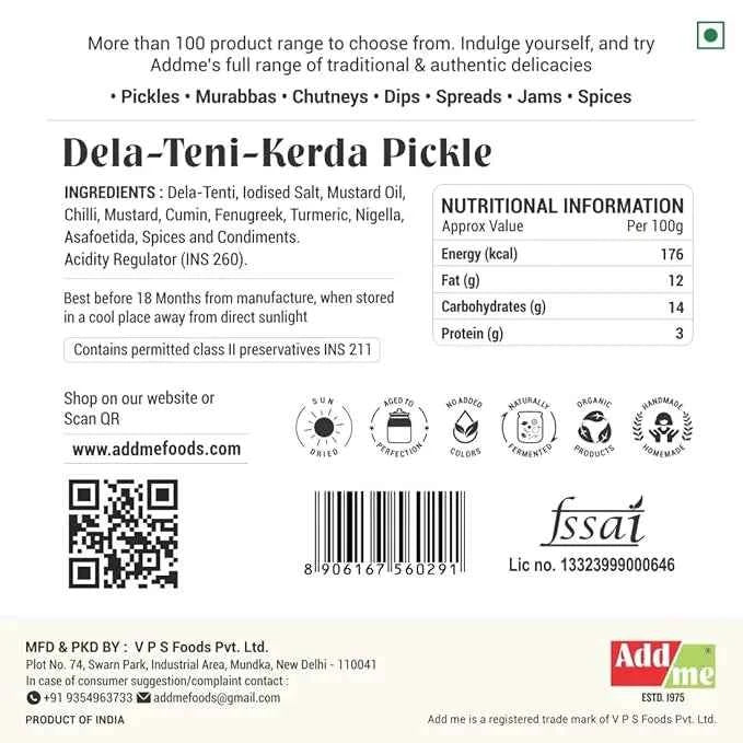 Dela Tenti Kair Pickle 300gm, Homemade ker ka achar, Rajasthani Pickle