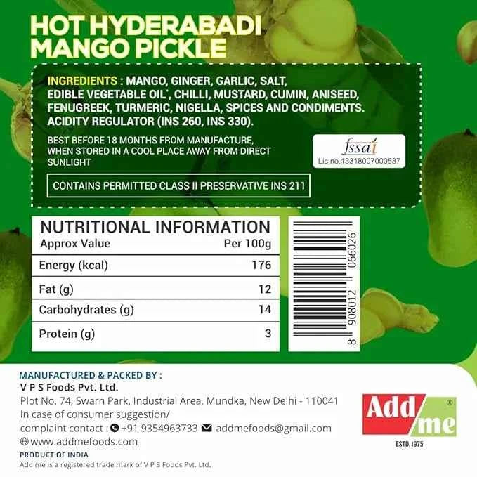 Hot Hyderabadi Mango Pickle, Andhra Style, Spicy & Tangy – Add Me