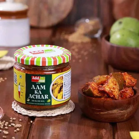 Mango Pickle in Olive Oil, Homemade, Healthy & Tangy – Add Me
