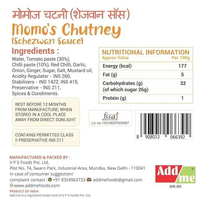Momo's Chutney 390gm, Homemade Momos Ki Chatni, Street Style chutney