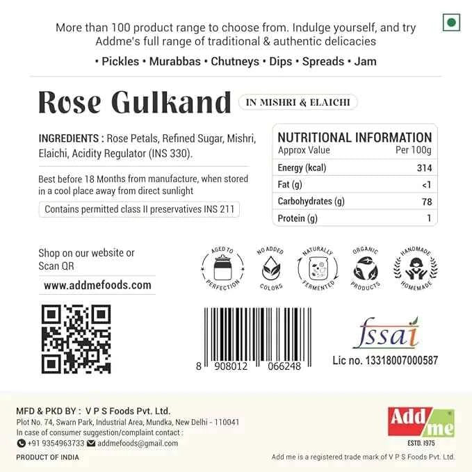 Organic Gulkand 600gm – Premium Rose Petal Jam for Health Benefits
