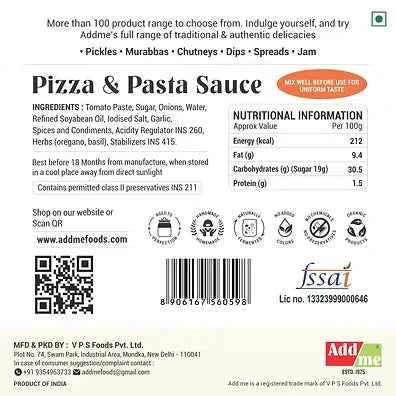 Pizza Sauce 300gm – Italian Sauce for Pizza & Pasta, Homemade Chatni