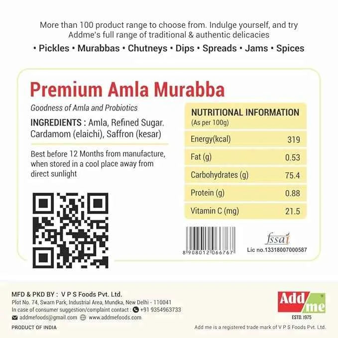 Premium Dry Amla Murabba With Kesar, Elaichi 1Kg, Naturally Sweet King