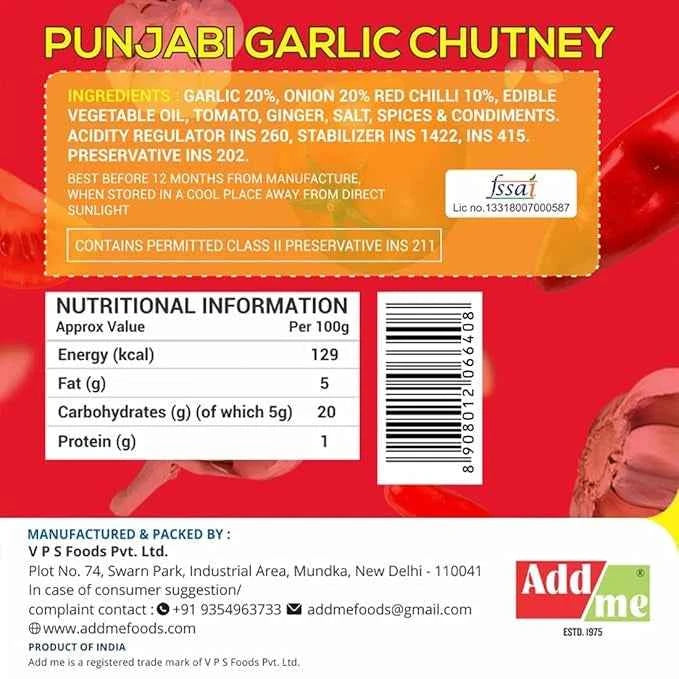 Punjabi Garlic Chutney 390gm, Homemade Lahsun Ki Chatni, Fresh Garlic Sauce