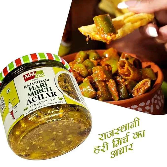 Rajasthani Hari Mirch Ka Achar 300gm, Homemade Green Chilli Pickle
