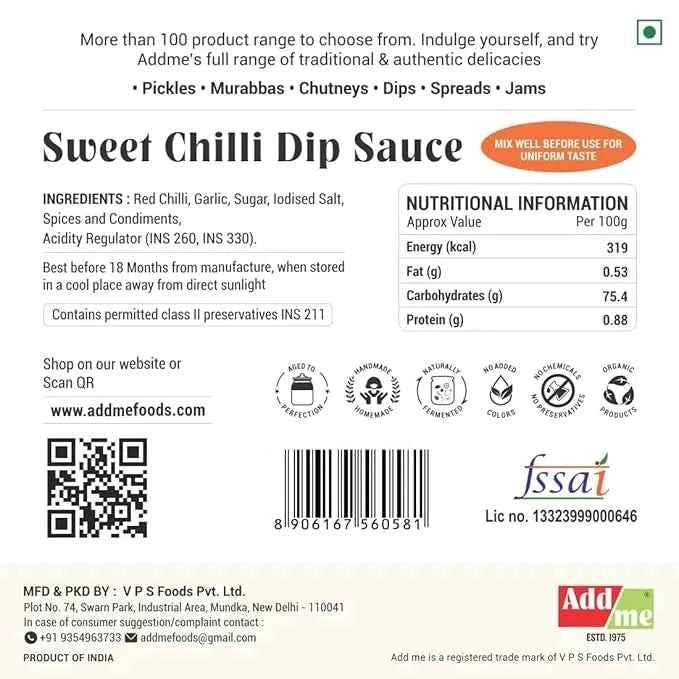 Sweet Chili Sauce 350gm – Spicy & Sweet Thai Sauce for Dips and Snacks