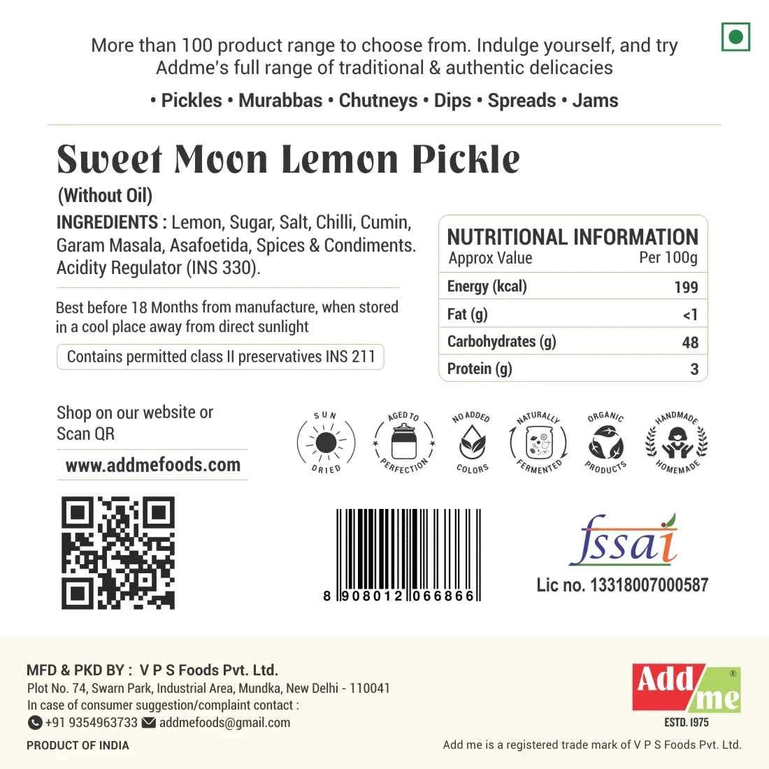 Sweet Lemon Pickle (Meetha Nimbu Ka Achar) | Homemade, No Oil, 350gm