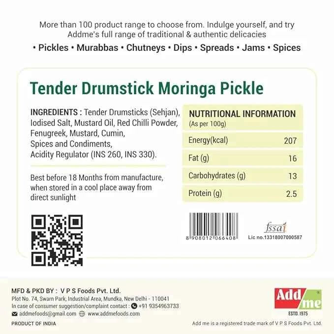 Tender Drumstick Moringa Pickle 500gm, Homemade Traditional Sehjan ka Achar