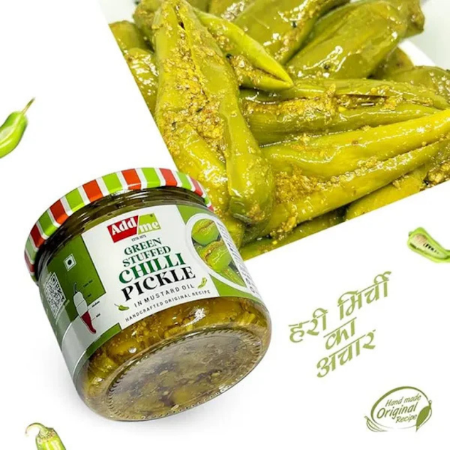 Dry Mango Pickle & Green Stuffed Chili Pickles 300gm (Combo)