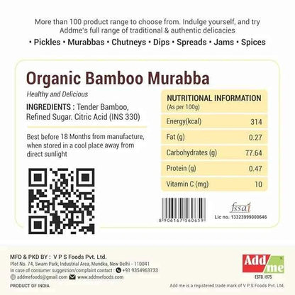 Organic Tender Bamboo Murabba 750gm | Immunity Booster Dry Bans Murabba
