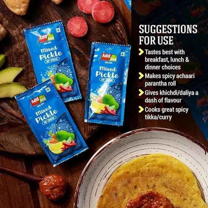 3 in1 Methi Mango & Sonth Chutney, Mixed Pickle(Pack of 48) - Add Me
