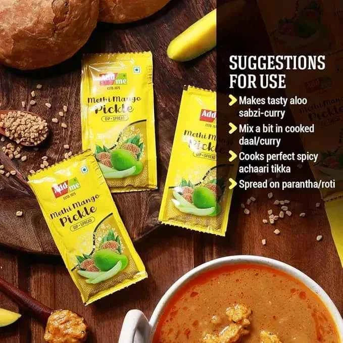 3 in1 Methi Mango & Sonth Chutney, Mixed Pickle(Pack of 48) - Add Me