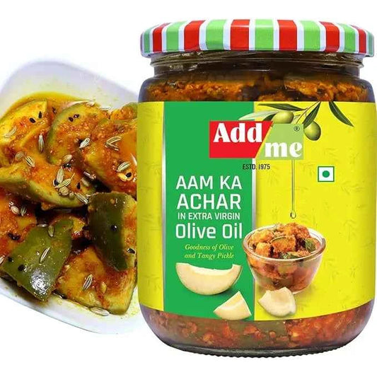 Healthy Homemade Mango Pickle in Olive Oil, Traditional Indian Aam Ka Achar