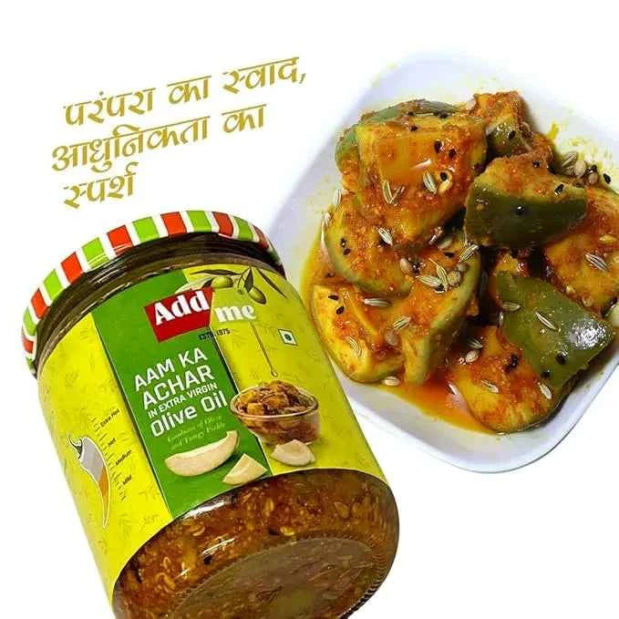 Healthy Homemade Mango Pickle in Olive Oil, Traditional Indian Aam Ka Achar
