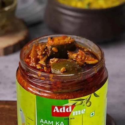 Healthy Homemade Mango Pickle in Olive, Traditional Indian Aam Ka Achar