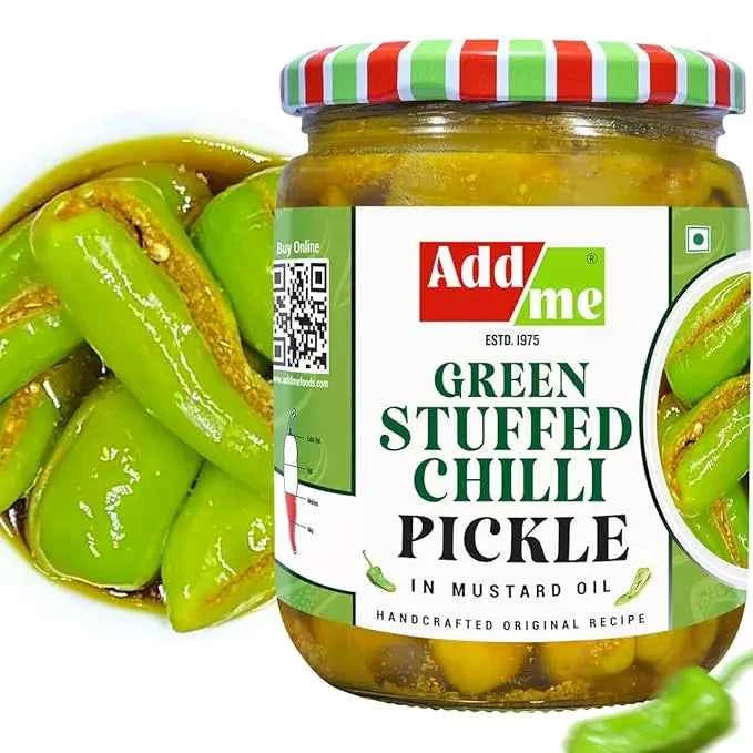 Green Chilli Pickle 500gm, Hari Mirch ka Achar Bharwa Mirchi – Add Me Foods