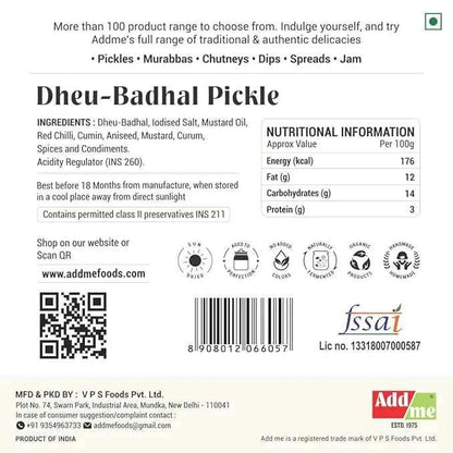 Dheu Badhal Pickle In Mustard Oil | Punjabi Himachali Badhal Ka Achar