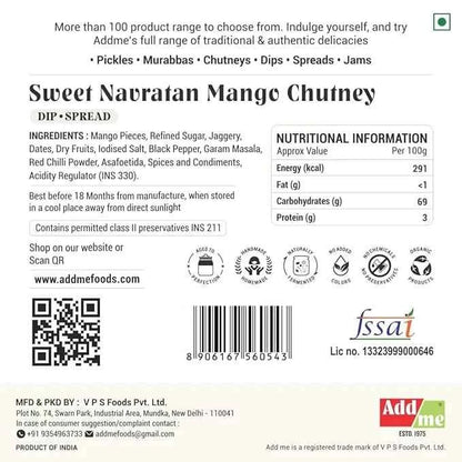 Dry Fruits Mango Chutney 350gm, Sweet Mango Chutney with Raisin, Spice
