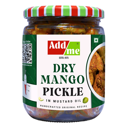 Add Me Foods dry mango pickle jar on transparent background 