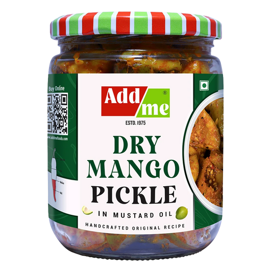 Add Me Foods dry mango pickle jar on transparent background 