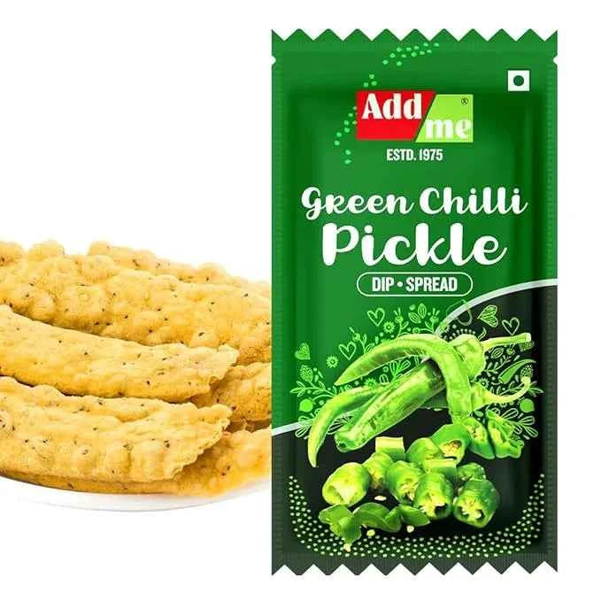 Green Chilli Pickle Chutney 48 Sachets | Homemade Spicy Chatni Sauce