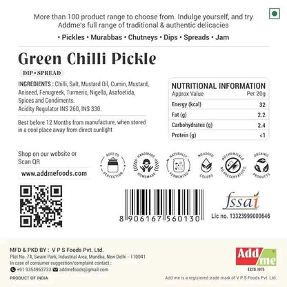 Green Chilli Pickle Chutney 48 Sachets | Homemade Spicy Chatni Sauce