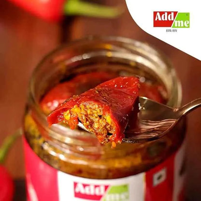 Green & Red Stuffed Chilli Pickle
