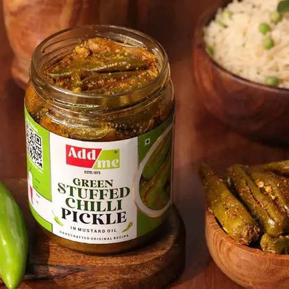 Green & Red Stuffed Chilli Pickle