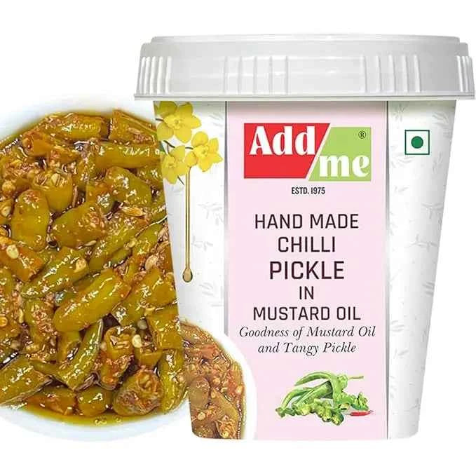 Hand Made Chilli Pickle In Mustard Oil, Homemade Hari Mirch Ka Achar
