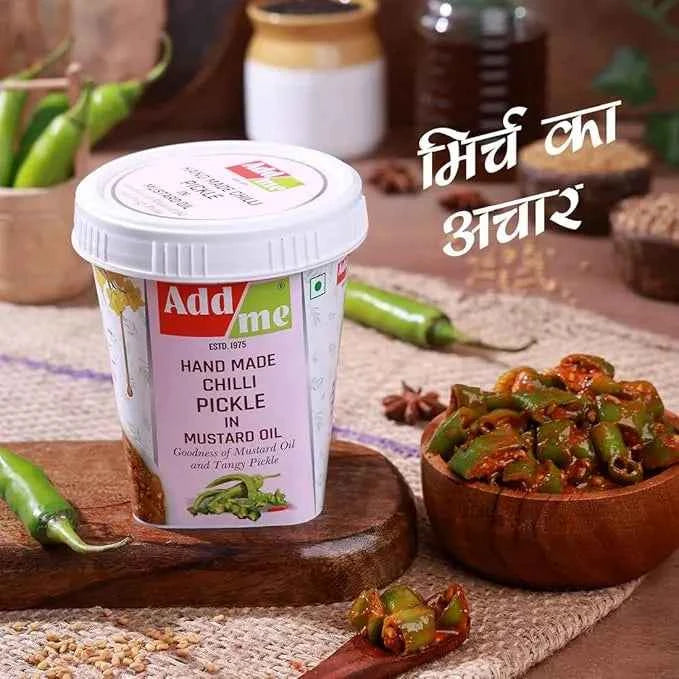 Hand Made Chilli Pickle In Mustard Oil, Homemade Hari Mirch Ka Achar