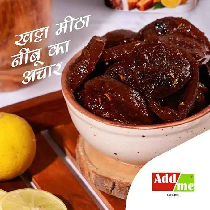 Hand Made Sweet Lemon Pickle Without Oil, Add Me Khatta Meetha