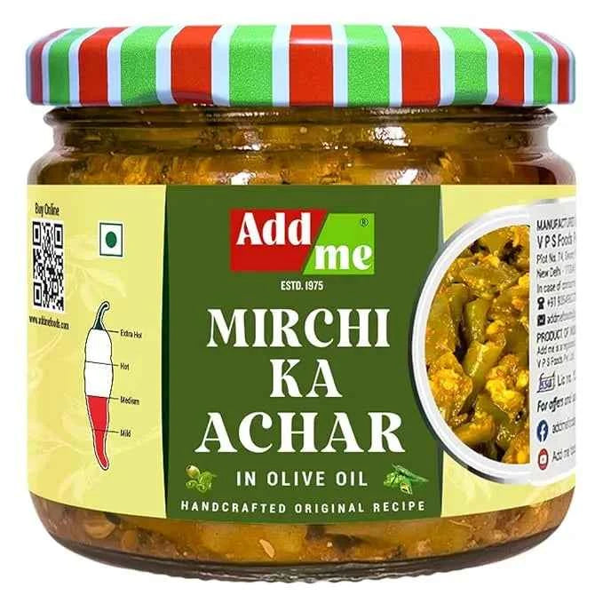 Hari Mirchi Ka Achar In Olive Oil, Homemade Green Chilli Pickle