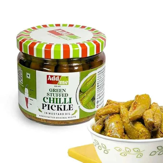 Homemade  Hari mirch ka bharwa achar 300 gm,  Green Chilli Pickle