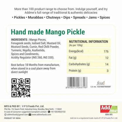 Homemade Mango Pickle - Traditional Aam Ka Achar with Natural Taste info
