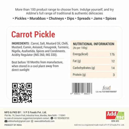Instant carrot pickle (gajar ka achar), spicy & tangy, Add Me