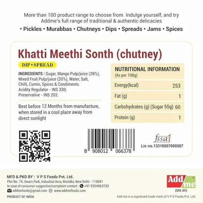 Khatti Meethi Sonth Chutney 450gm Pack Of 2 Add Me