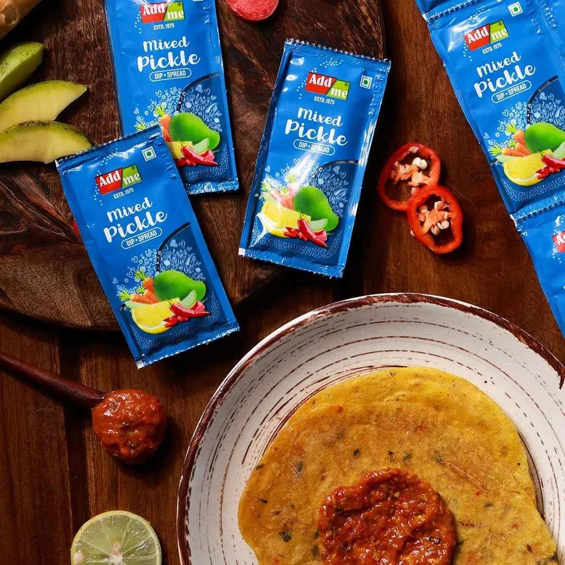 Mixed Pickle Chutney 48 Sachets, Homemade Flavourful Chatni Sauce