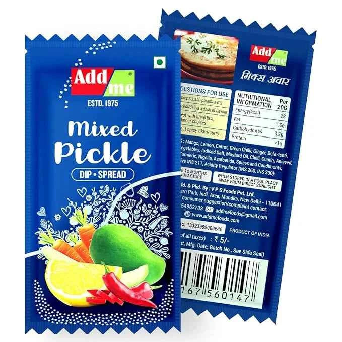 Mixed Pickle Chutney 48 Sachets, Homemade Flavourful Chatni Sauce