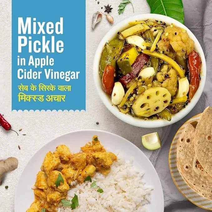 Mixed Pickle In Apple Cider Vinegar 500gm, Goodness Of Mixed Pickles, Sirka Wala Achar