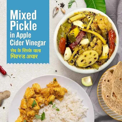 Mixed Pickle In Apple Cider Vinegar 500gm, Goodness Of Mixed Pickles, Sirka Wala Achar