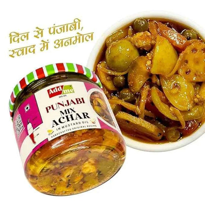 Punjabi Mixed Pickle In Mustard Oil 300gm, Handmade Mix Achar