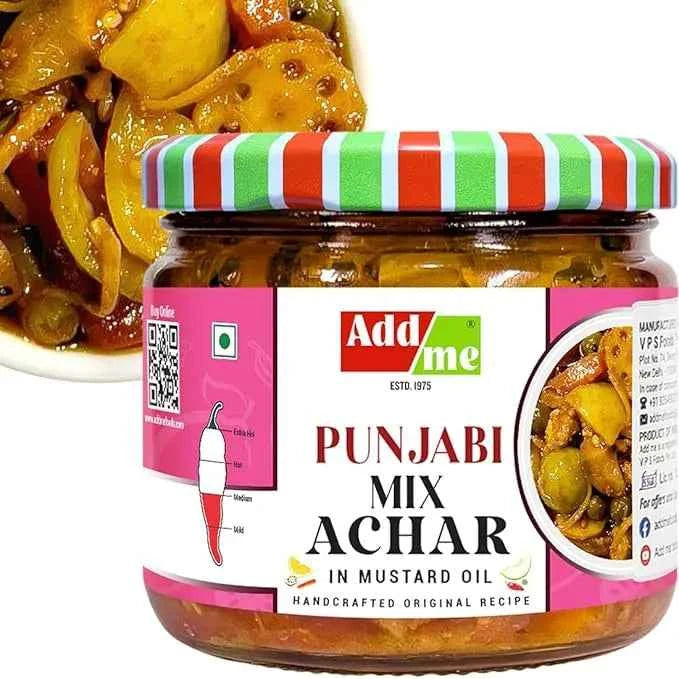 Punjabi Mixed Pickle In Mustard Oil 300gm, Handmade Mix Achar