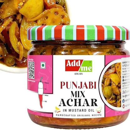 Punjabi Mixed Pickle In Mustard Oil 300gm, Handmade Mix Achar