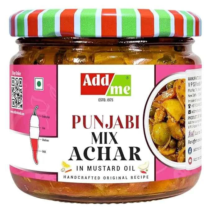 Punjabi Mixed Pickle In Mustard Oil 300gm, Handmade Mix Achar