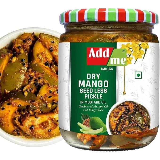 Traditional Dry Mango Seedless Pickle - Homemade Aam Ka Achar in Mustard Oil (500gm)
