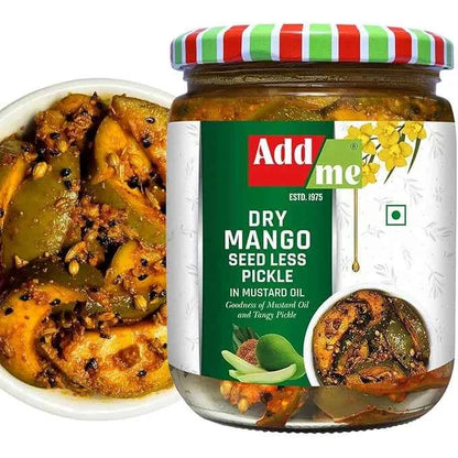 Traditional Dry Mango Seedless Pickle - Homemade Aam Ka Achar in Mustard Oil (500gm)